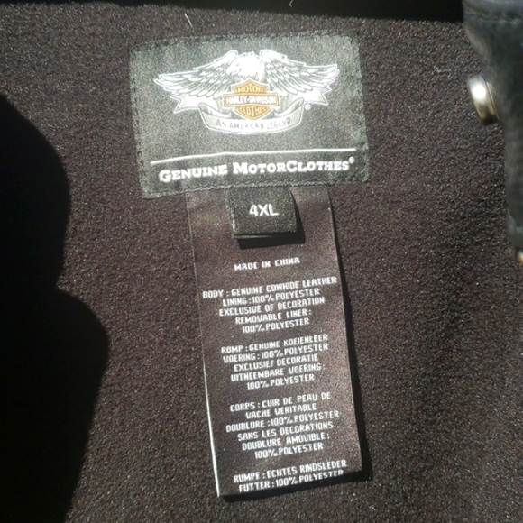 🏍Harley-Davidson Black Leather Motorcycle Willie G Reflective Jacket MINT (4XL) - Picture 9 of 13